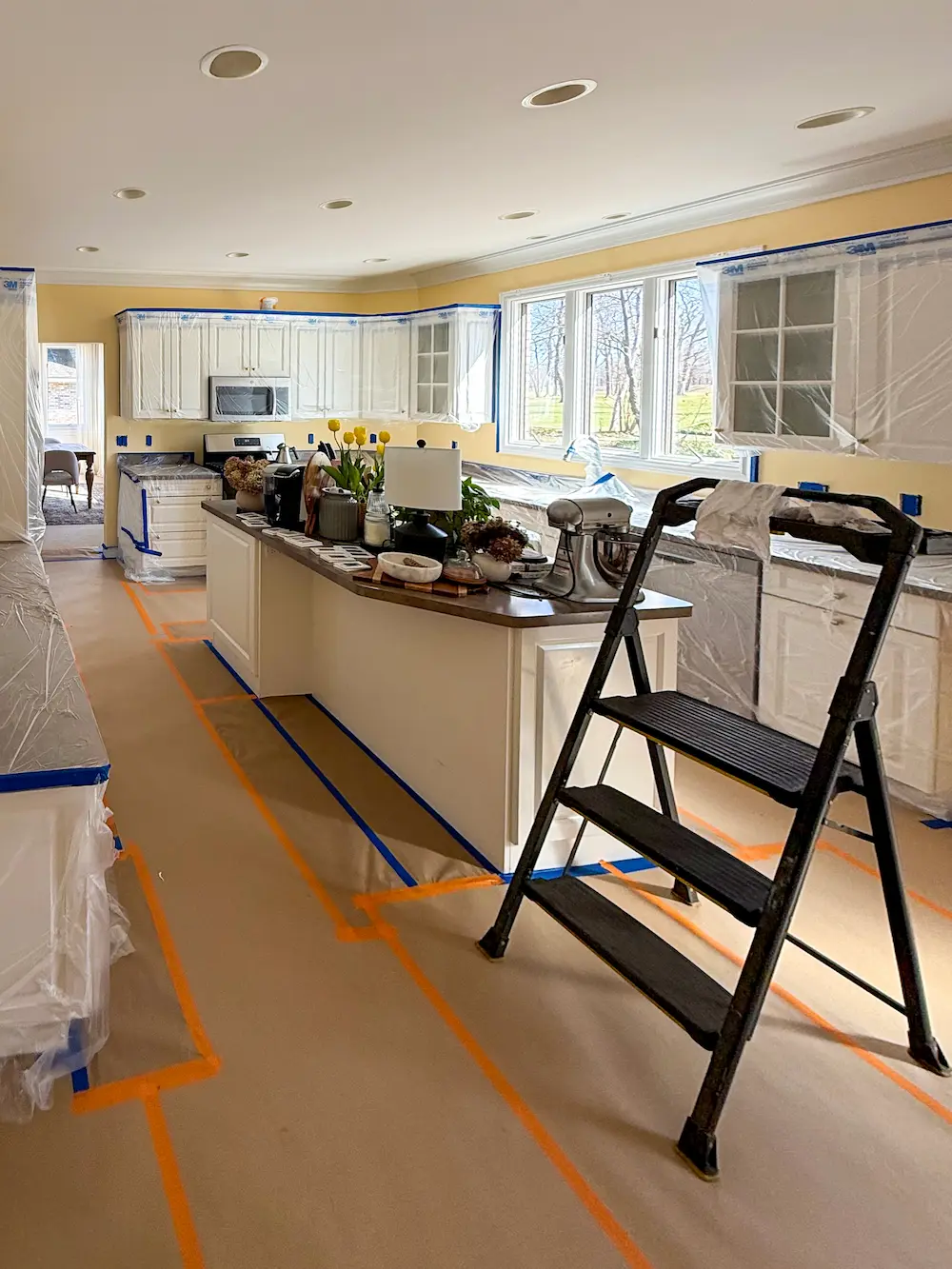 kitchen tapped off ready to be painted