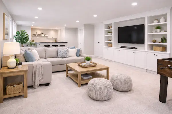 newly painted home basement