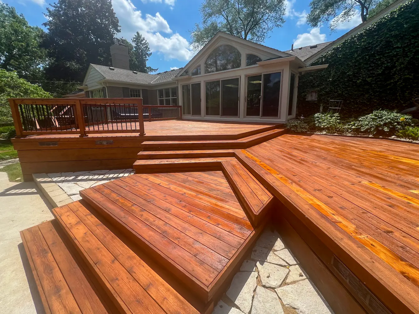 brand new stained and sealed deck