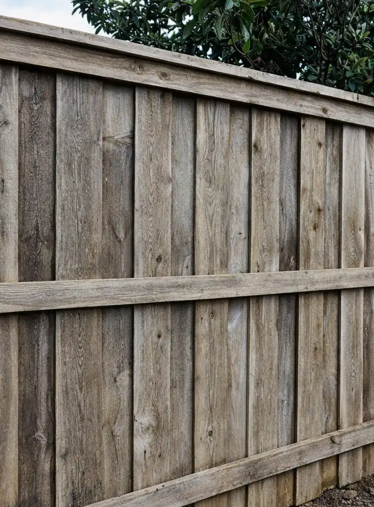 old weathered wooden fence
